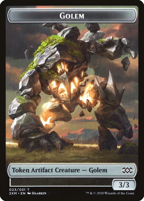 Wolf    Golem Double-Sided Token [Double Masters Tokens] For Discount