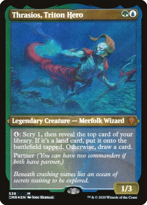 Thrasios, Triton Hero (Etched) [Commander Legends] Discount