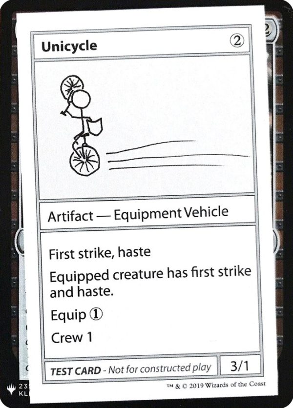 Unicycle [Mystery Booster Playtest Cards] Discount